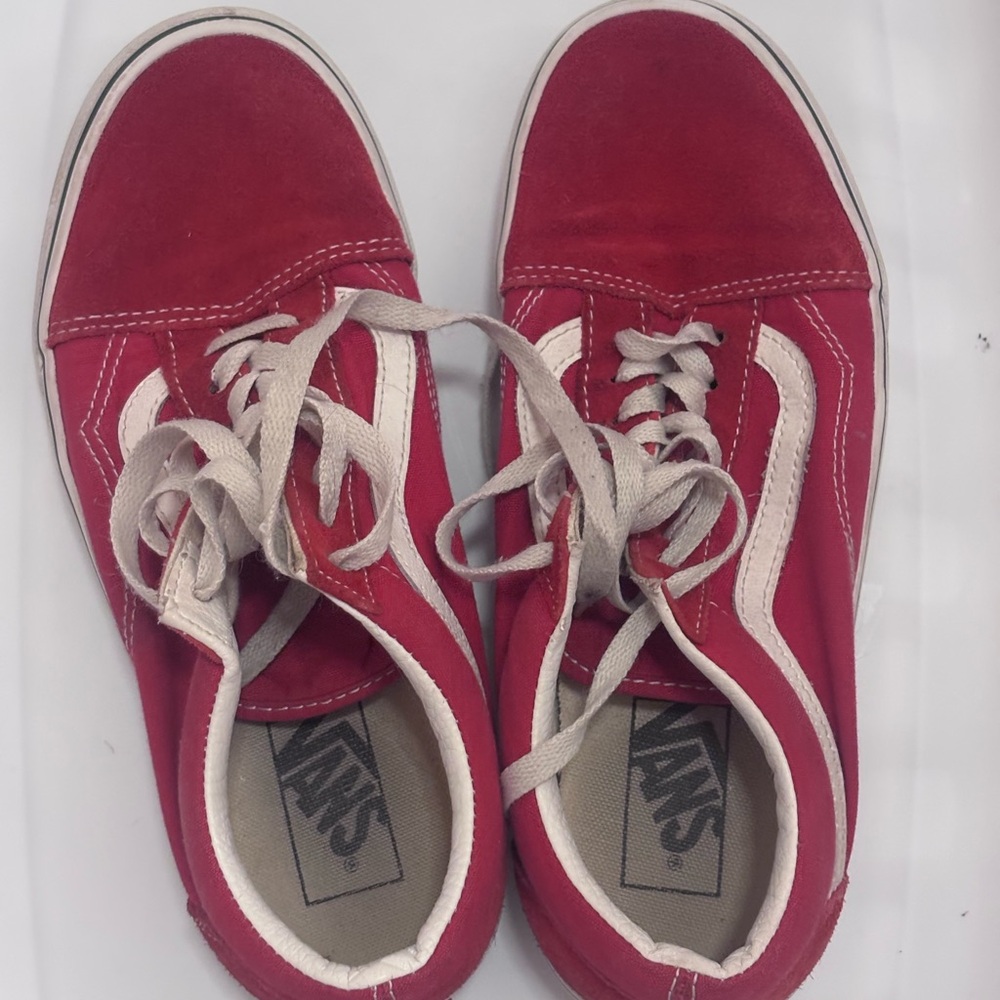 Vans Bold Red and White Low-Tops